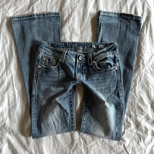 Miss Me Low-Rise Light Wash Bootcut Jeans - Size XS