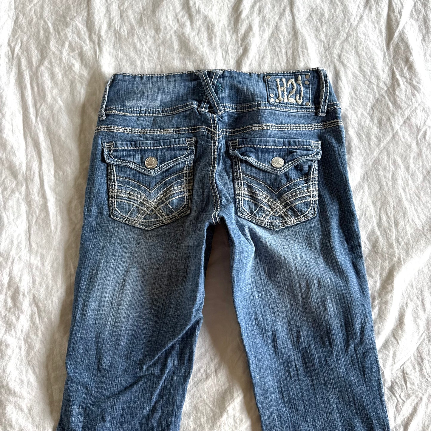 H2J Low-Rise Medium Wash Bootcut Jeans - Size XS