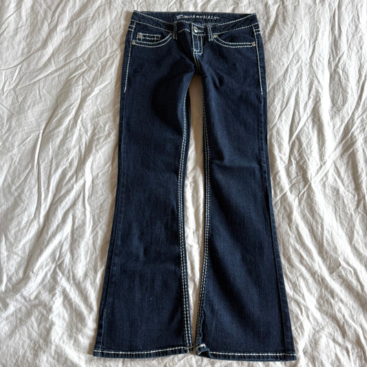 Blue Asphalt Low-Rise Dark Wash Bootcut Jeans - Size XS/S