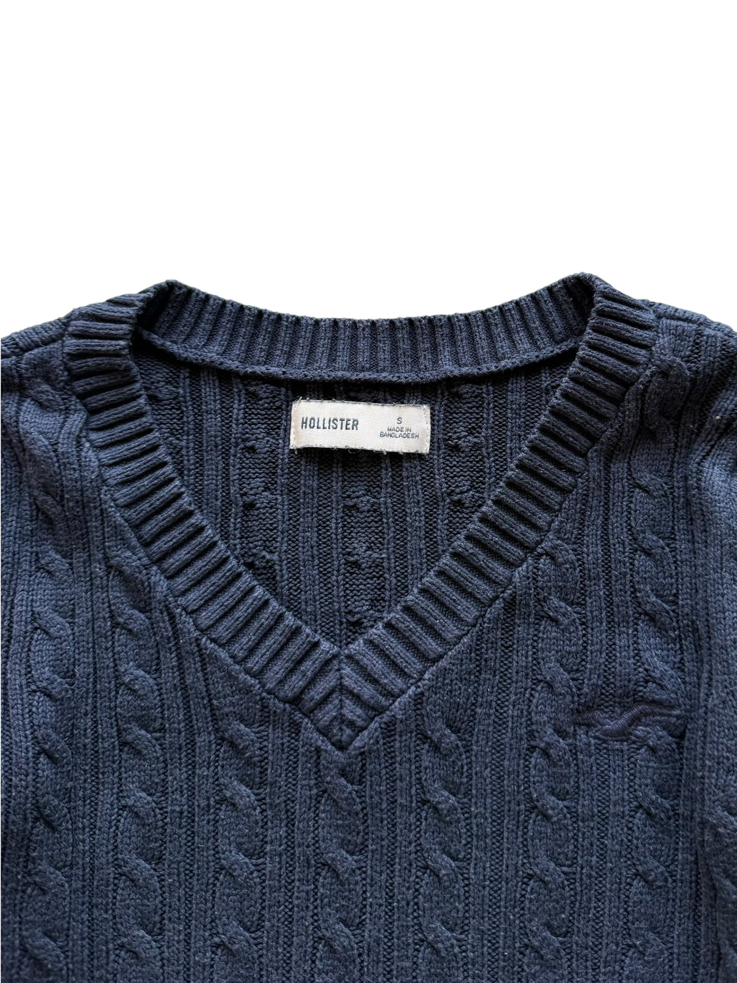 Hollister Navy Cable Knit Sweater (S)
