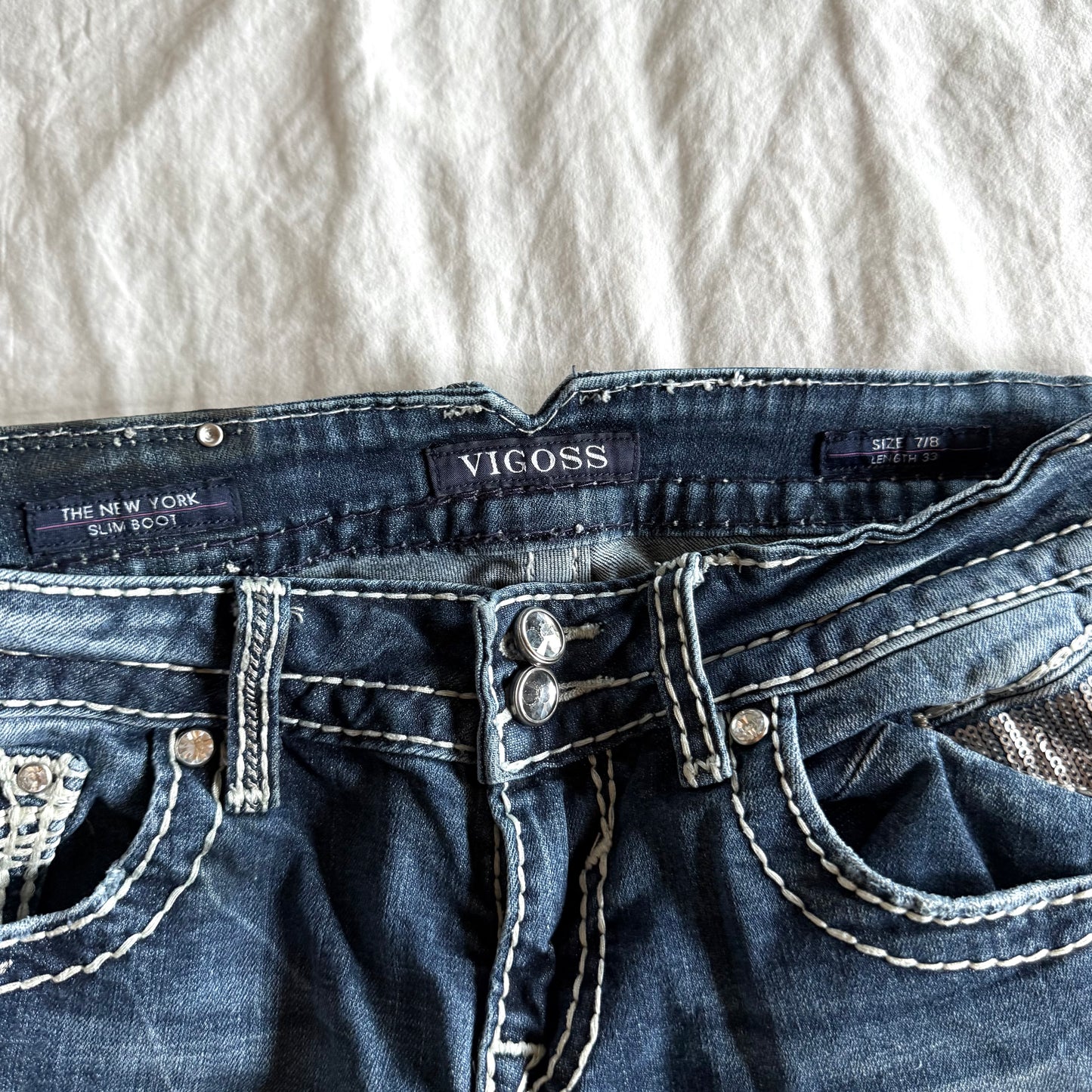 Vigoss Low-Rise Medium Wash Bootcut Jeans - Size M