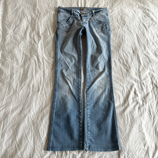 Fishbone Low-Rise Light Wash Straight Fit Jeans - Size XS/S