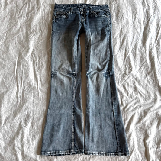 Amethyst Low-Rise Light Wash Bootcut Jeans - Size S