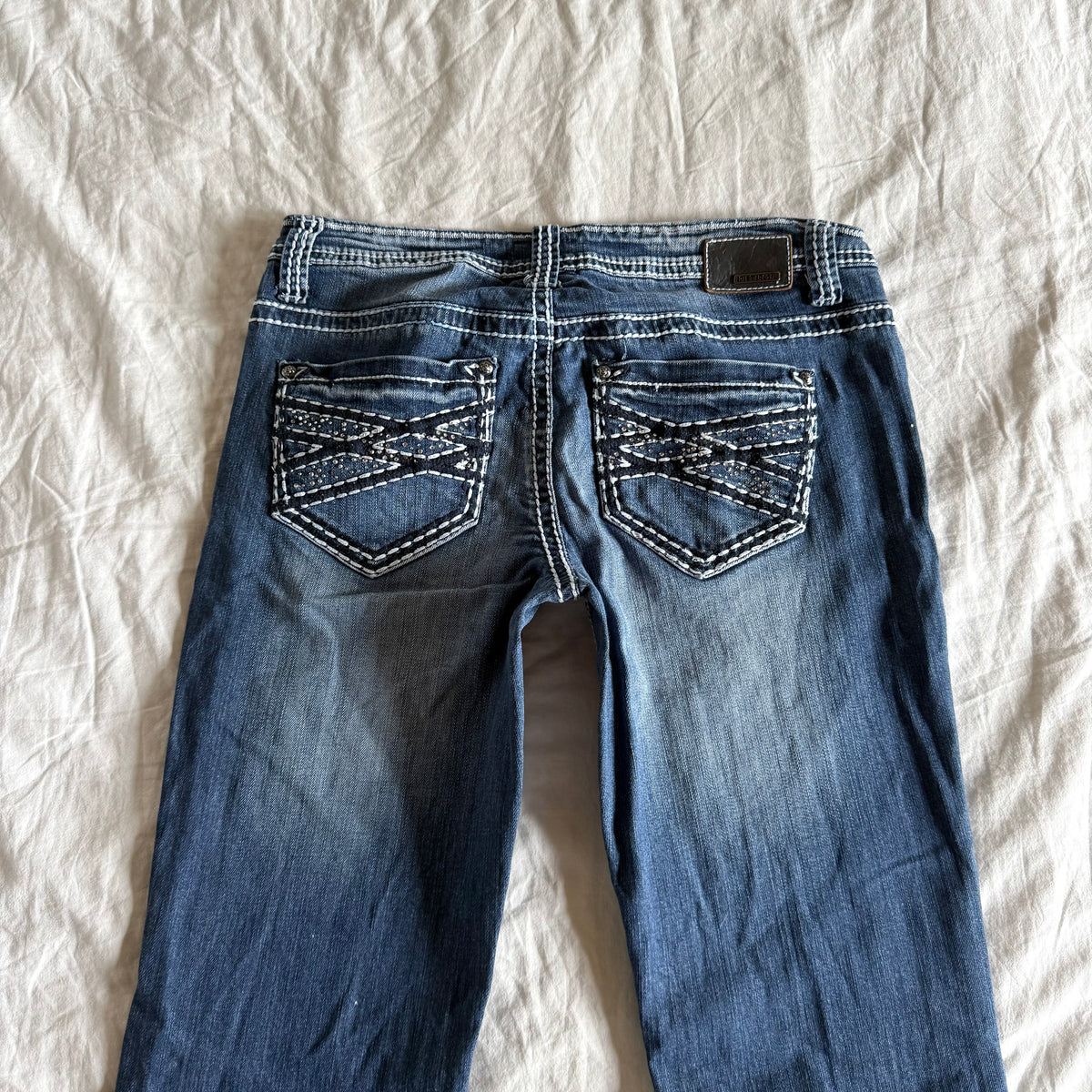 Petrol Low-Rise Dark Wash Bootcut Jeans - Size M