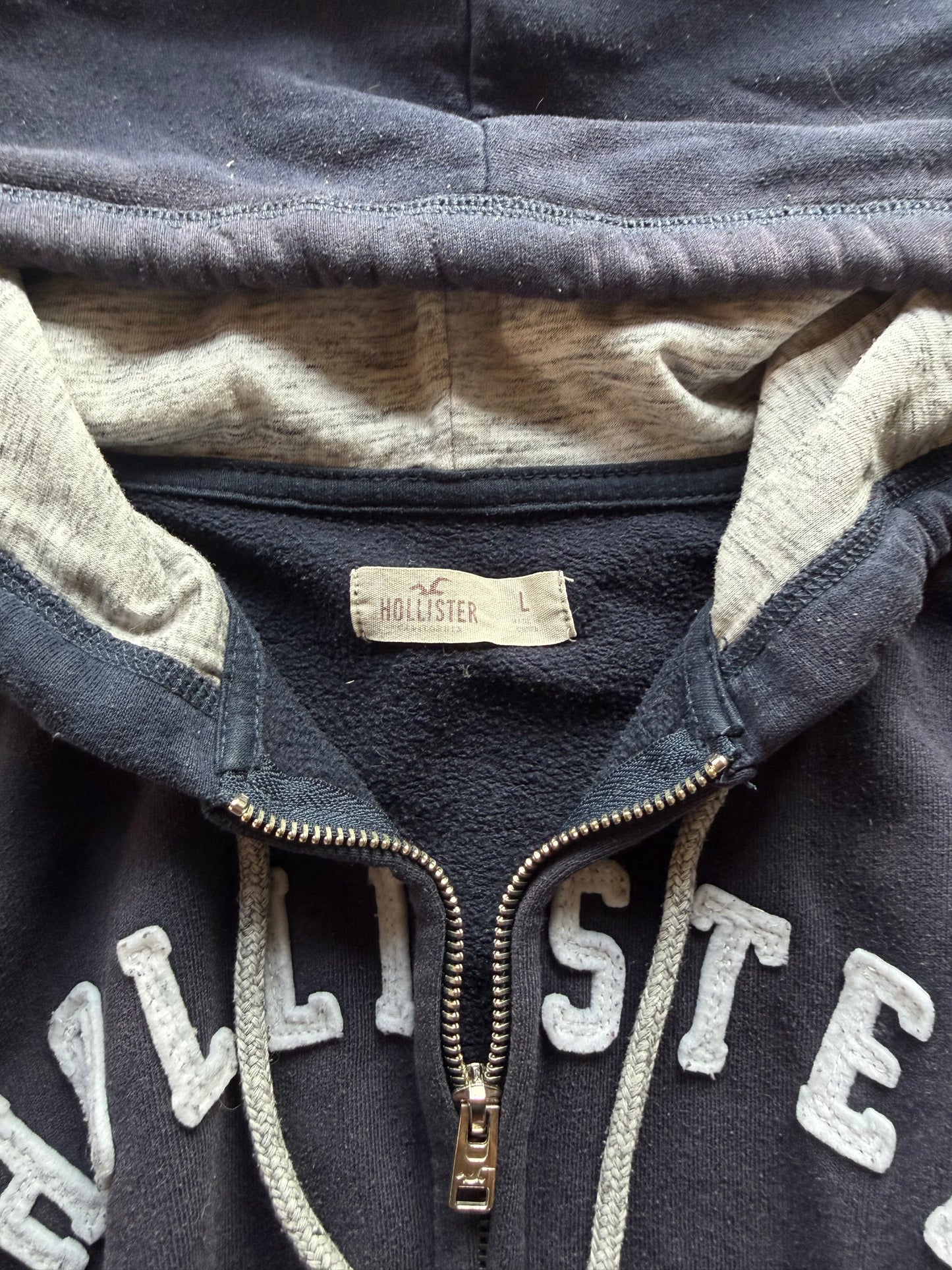 Hollister Navy Zip-Up Hoodie (S)