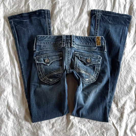 Maurices Ultra Low-Rise Medium Wash Bootcut Jeans - Size XXS
