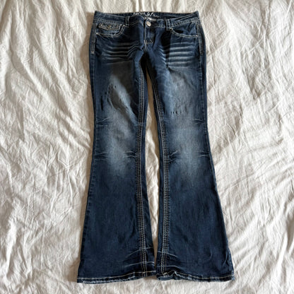 Amethyst Low-Rise Dark Wash Bootcut Jeans - Size L
