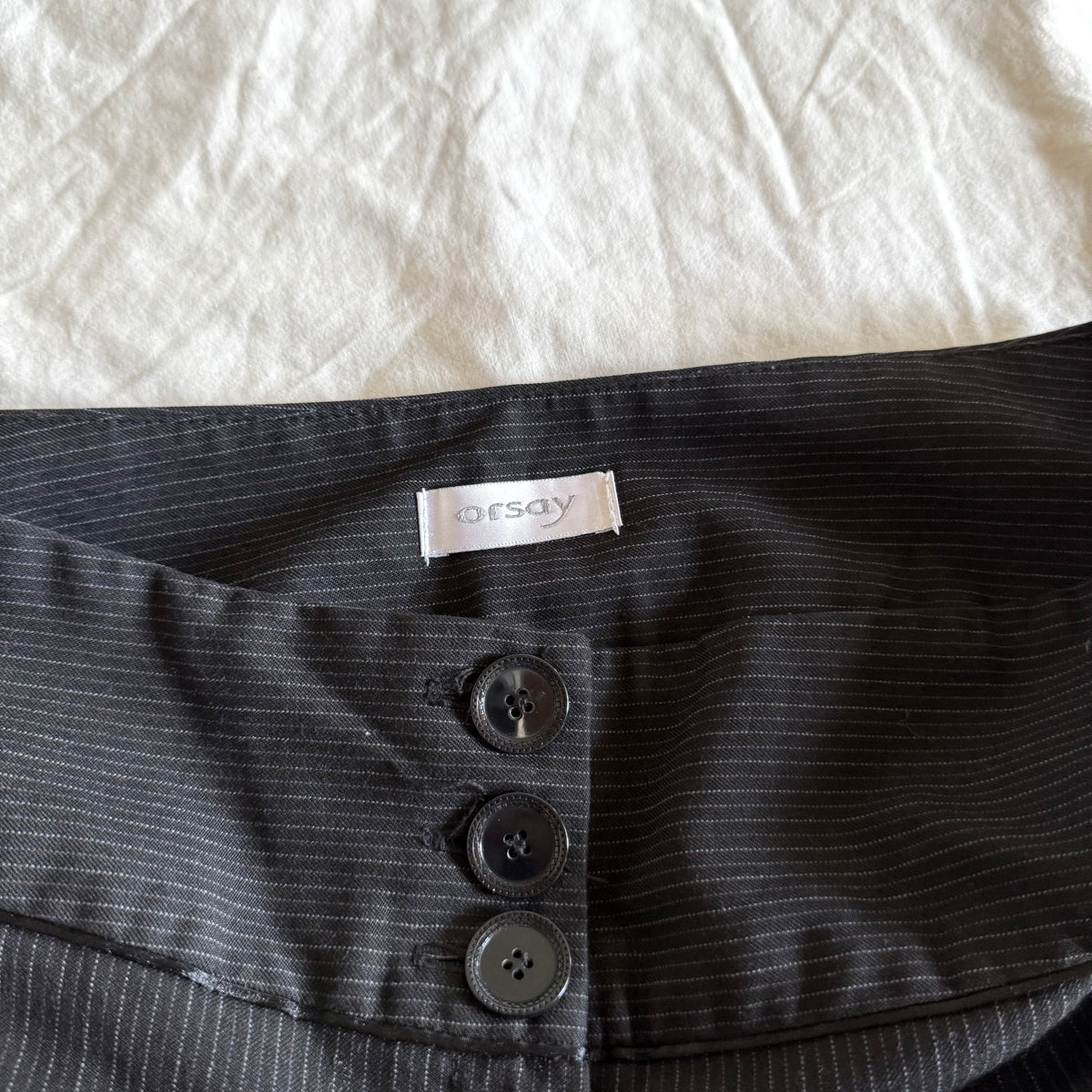 Orsay Low/Mid-Rise Striped Office Siren Wide Leg Trousers - Size S