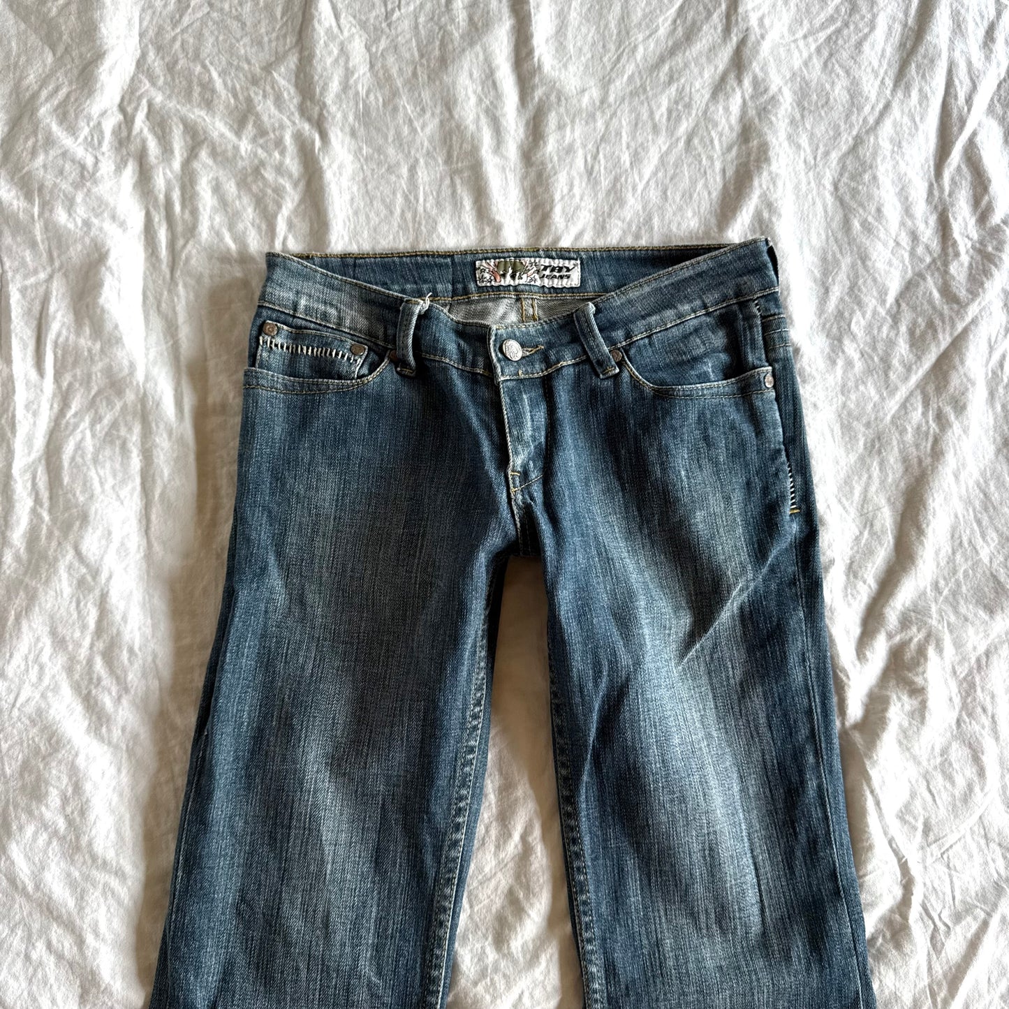 TBY Low-Rise Medium Wash Flared Jeans - Size XS