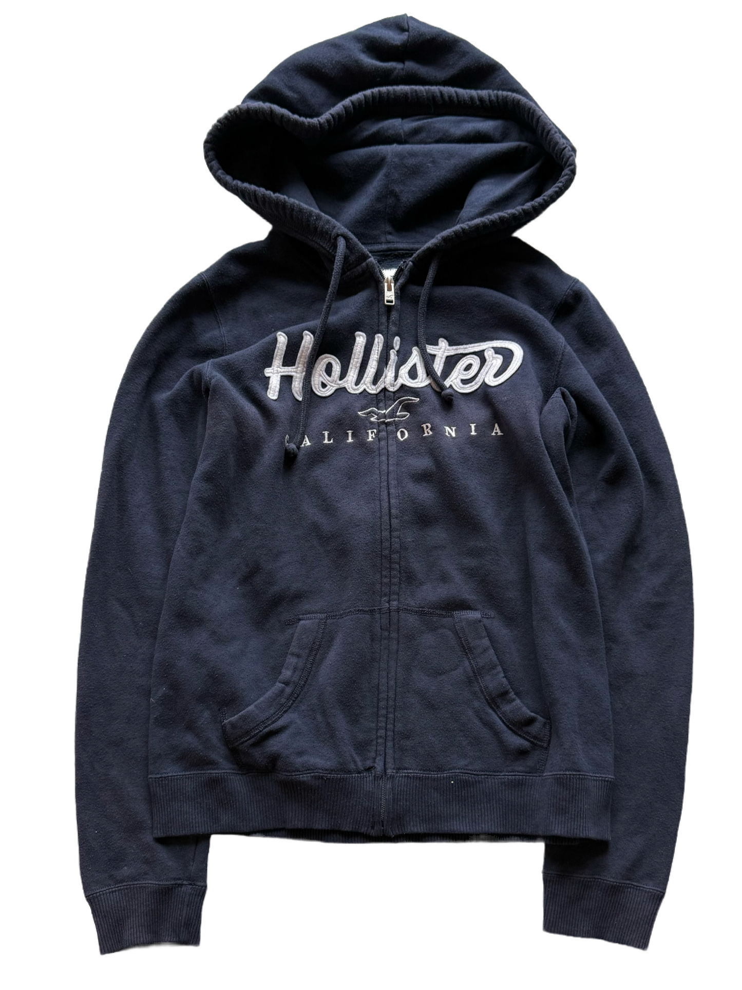Hollister Navy Zip-Up Hoodie (S)