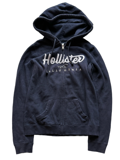 Hollister Navy Zip-Up Hoodie (S)