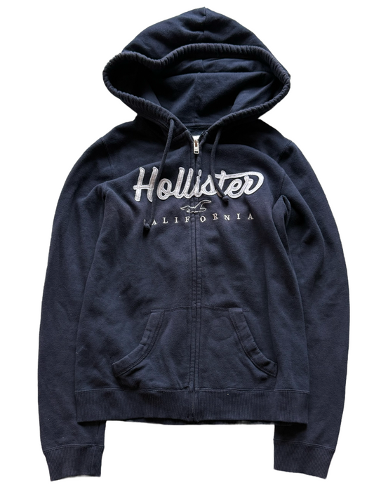 Hollister Navy Zip-Up Hoodie (S)