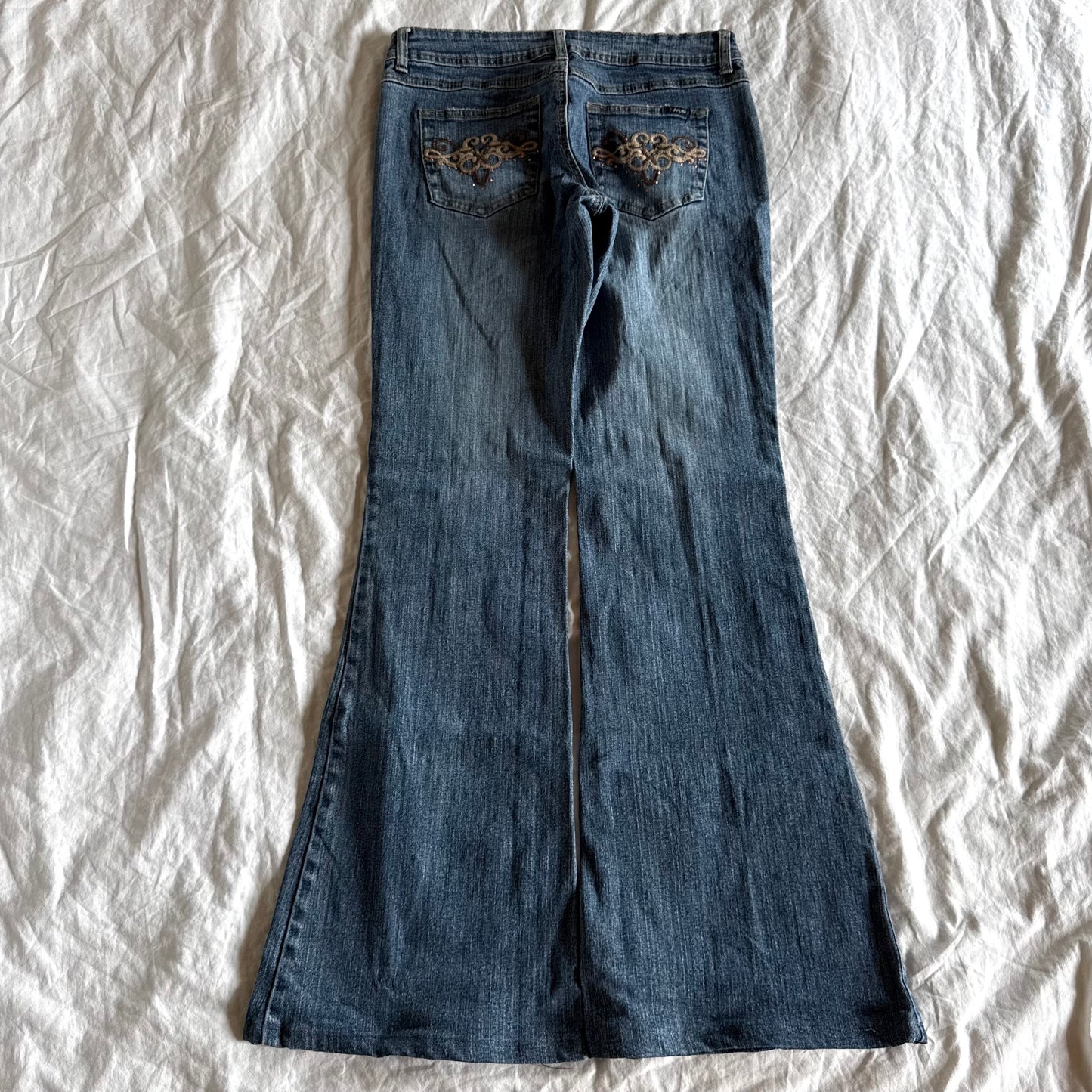 Angels Low-Rise Medium Wash Flared Jeans - Size XS/S