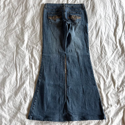 Angels Low-Rise Medium Wash Flared Jeans - Size XS/S
