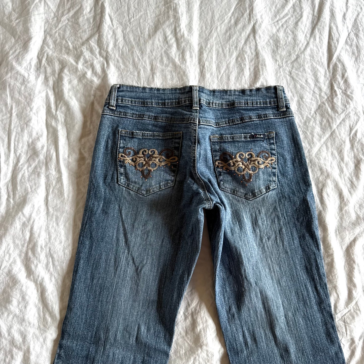 Angels Low-Rise Medium Wash Flared Jeans - Size XS/S