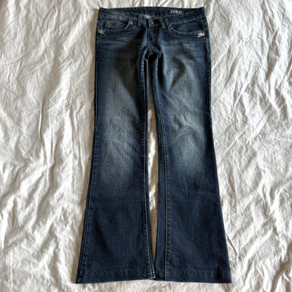 Mim Low-Rise Dark Wash Wide Leg Jeans - Size M/L