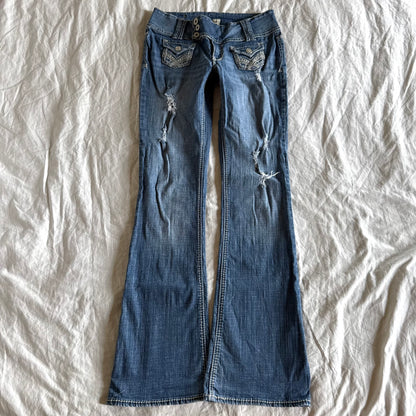 H2J Low-Rise Medium Wash Bootcut Jeans - Size XS