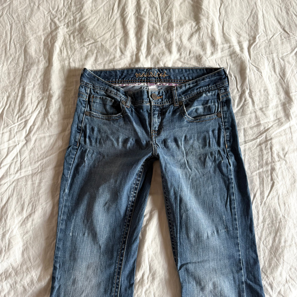 Maurices Low-Rise Medium Wash Straight Fit Jeans - Size M