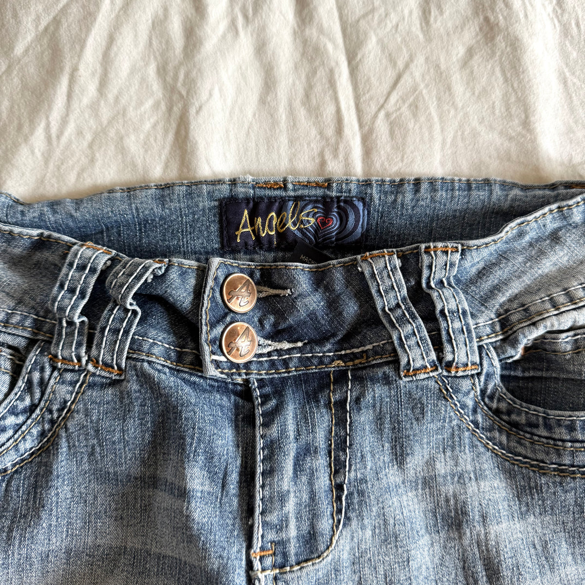 Angels Low-Rise Light Wash Bootcut Jeans - Size XS
