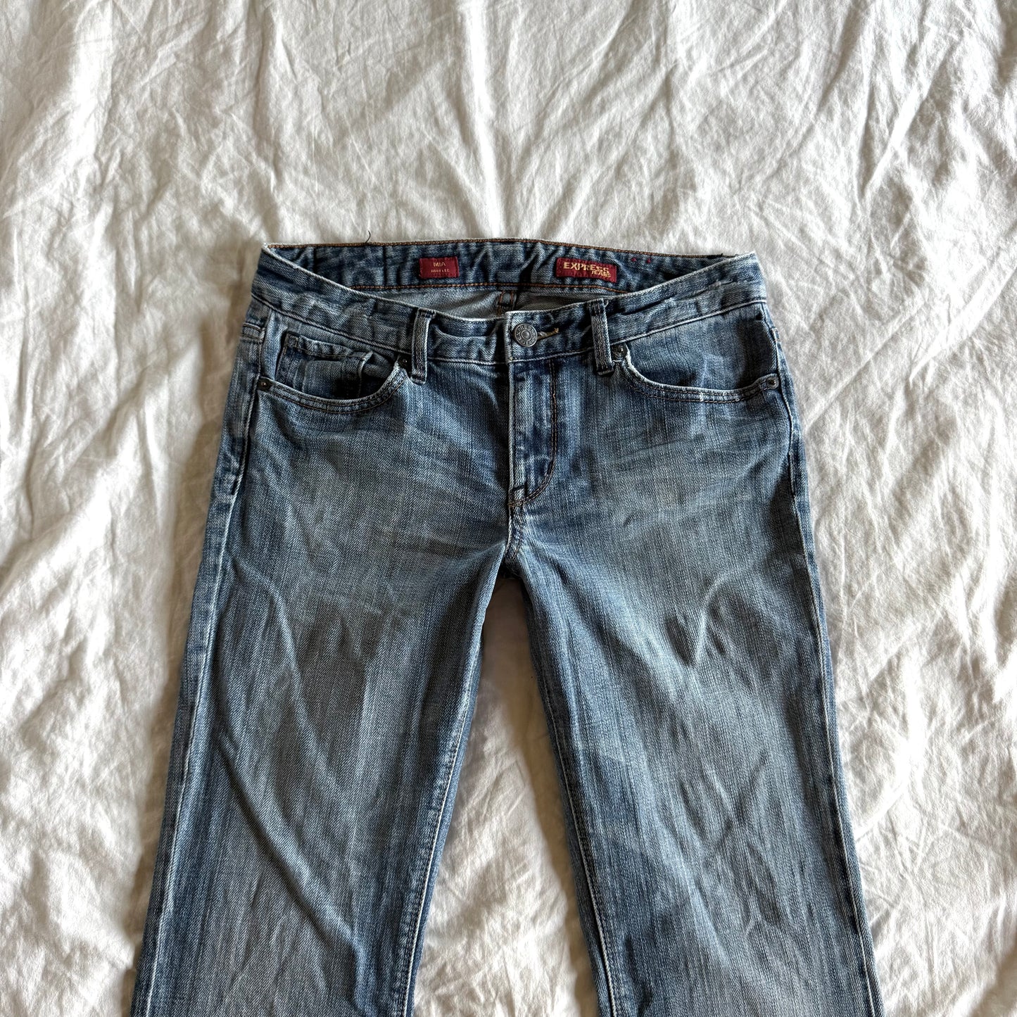 Express Low-Rise Medium Wash Bootcut Jeans - Size S