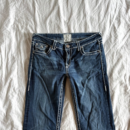 LA IDOL Low-Rise Dark Wash Bootcut Jeans - Size M