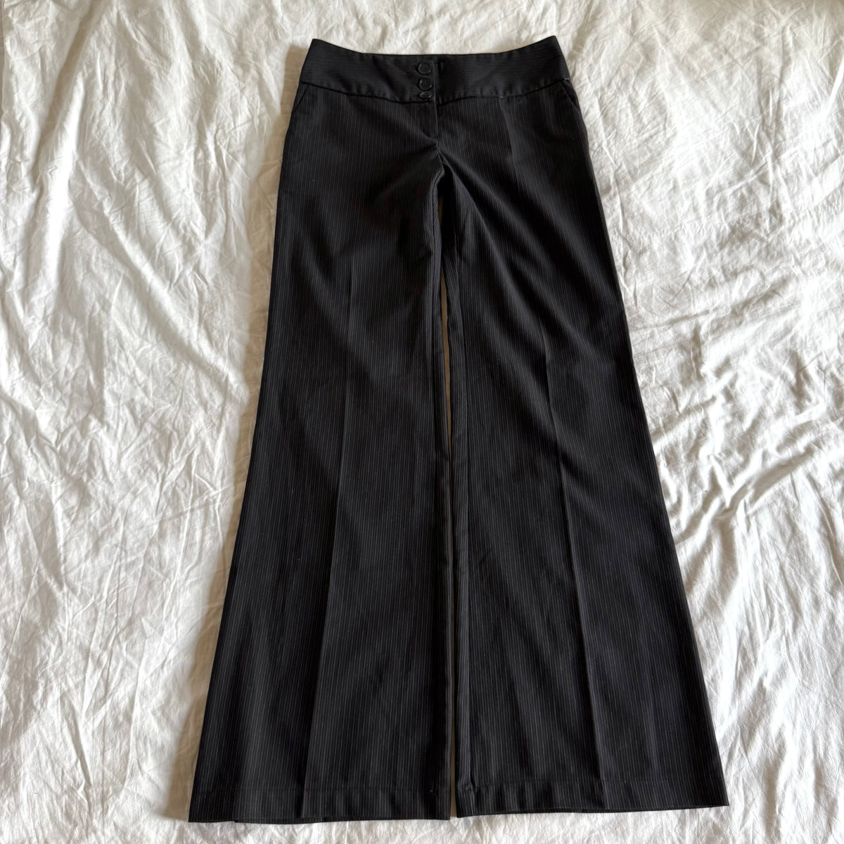 Orsay Low/Mid-Rise Striped Office Siren Wide Leg Trousers - Size S