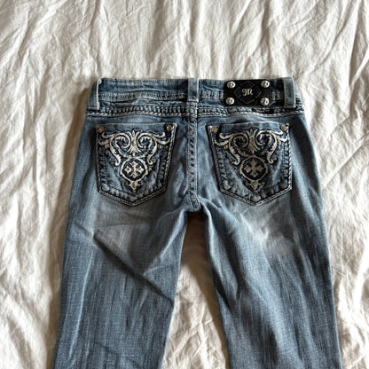 Miss Me Low-Rise Light Wash Bootcut Jeans - Size XS