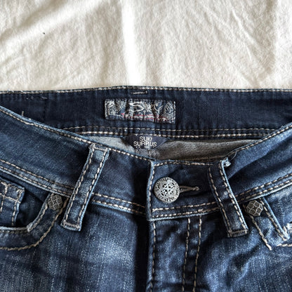 Silver Low-Rise Dark Wash Bootcut Jeans - Size XS