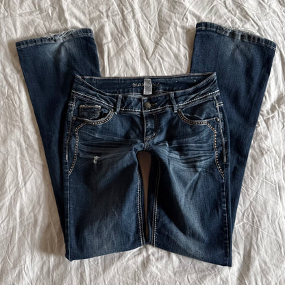 Maurices Low-Rise Dark Wash Straight Fit Jeans - Size M
