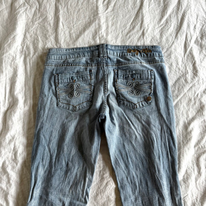 Indigo Rein Low-Rise Light Wash Flared Jeans - Size L