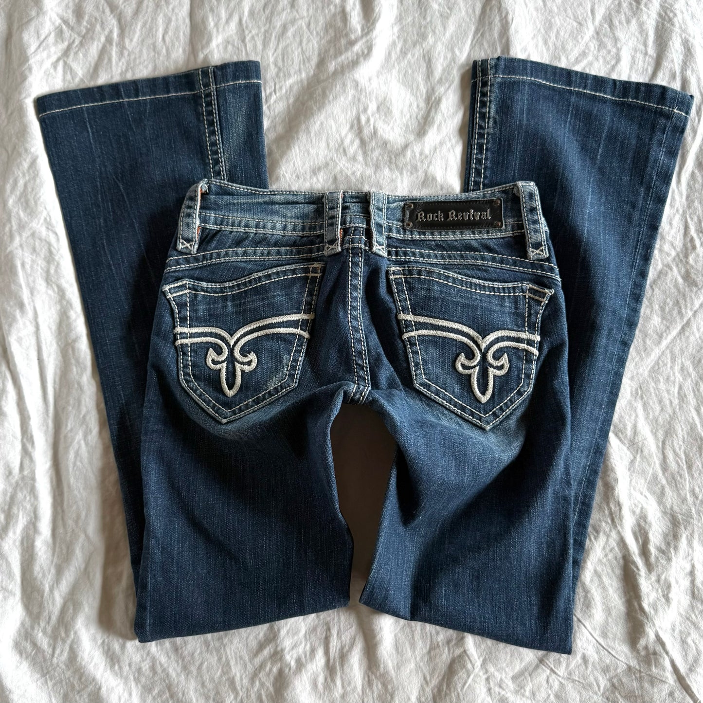 Rock Revival Low-Rise Dark Wash Bootcut Jeans - Size XS