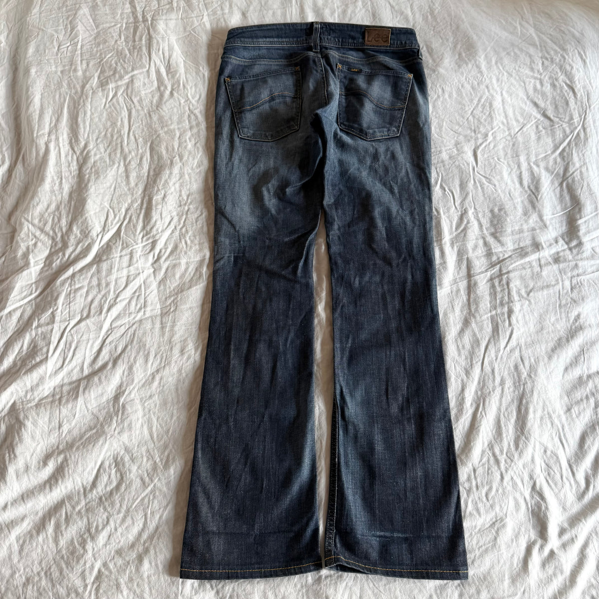 Lee Low-Rise Dark Wash Straight Fit Jeans - Size M