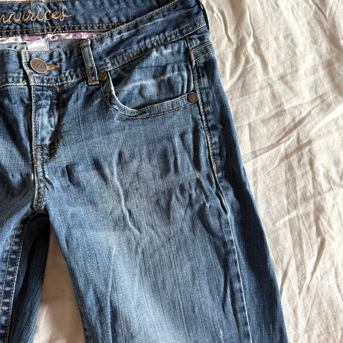 Maurices Low-Rise Medium Wash Straight Fit Jeans - Size M
