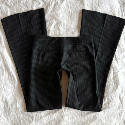 Topshop Low-Rise Pinstriped Office Siren Bootcut Trousers - Size XXS