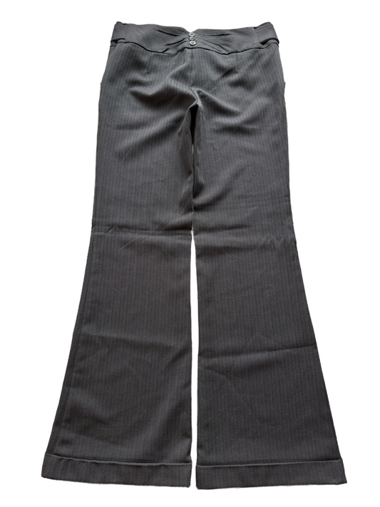 Grey Mid-Rise Bootcut Pants (M)