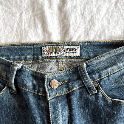 TBY Low-Rise Medium Wash Flared Jeans - Size XS