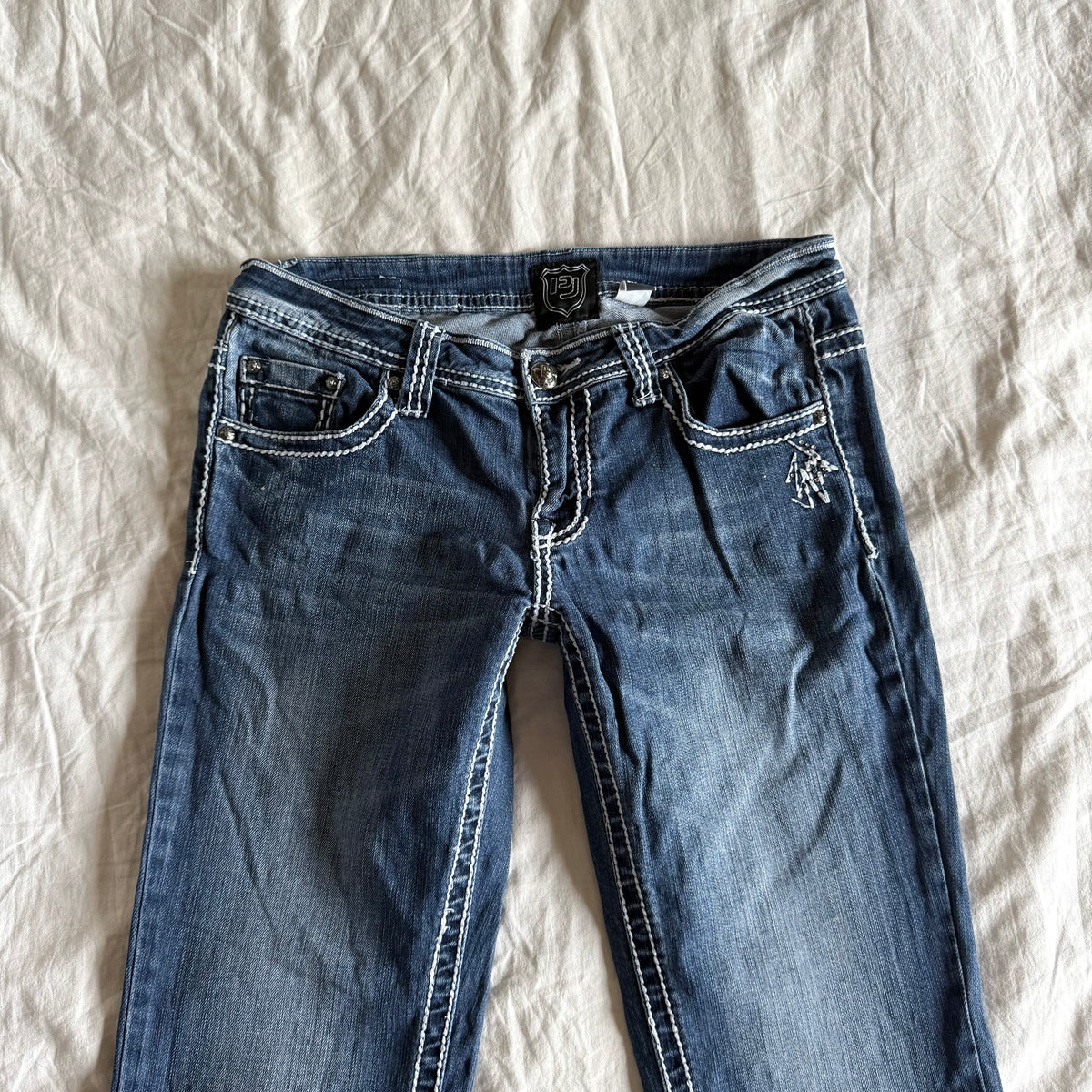 Petrol Low-Rise Dark Wash Bootcut Jeans - Size M