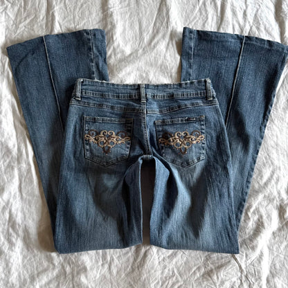 Angels Low-Rise Medium Wash Flared Jeans - Size XS/S