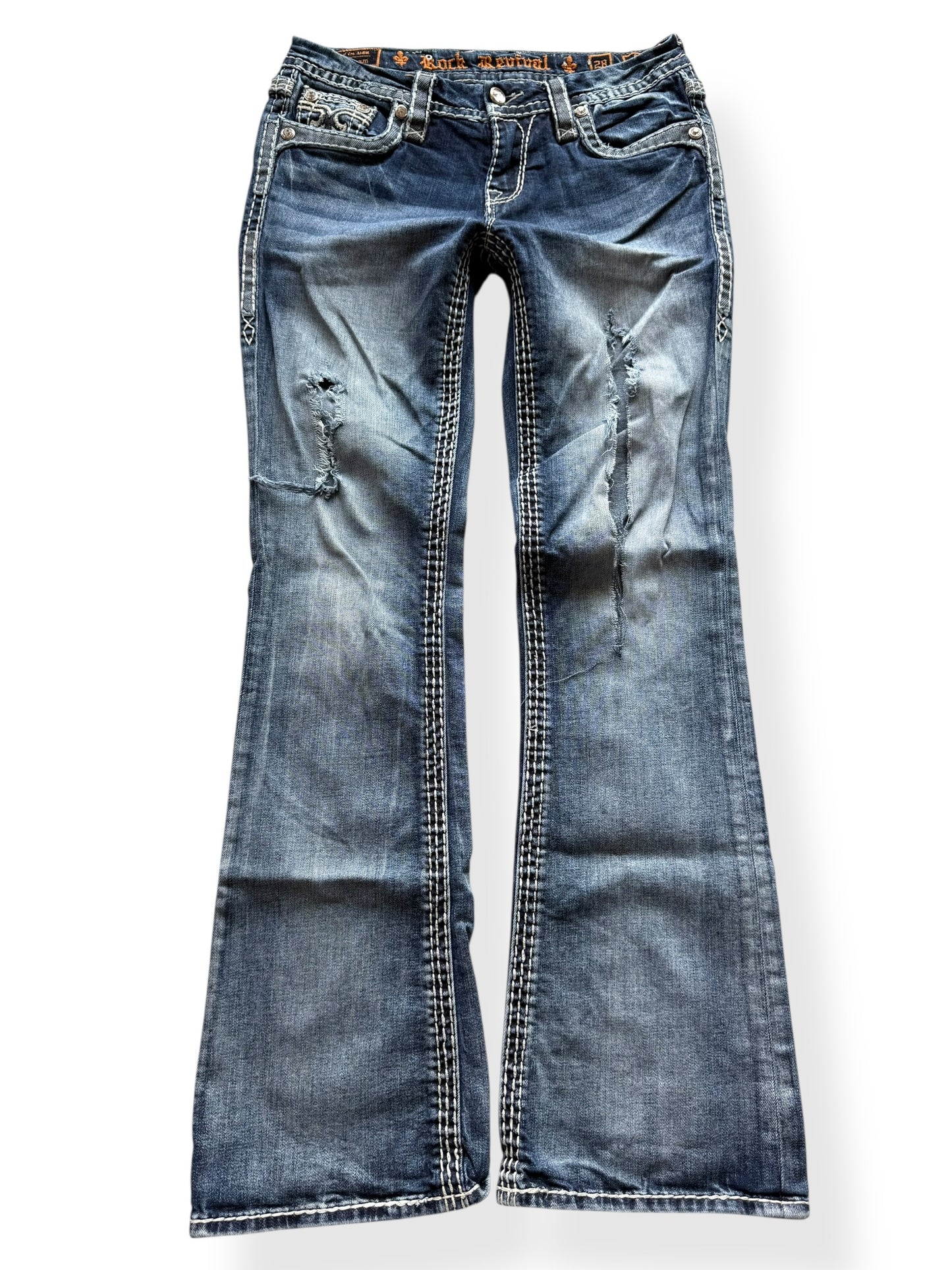 Rock Revival Low-Rise Bootcut Jeans (S)