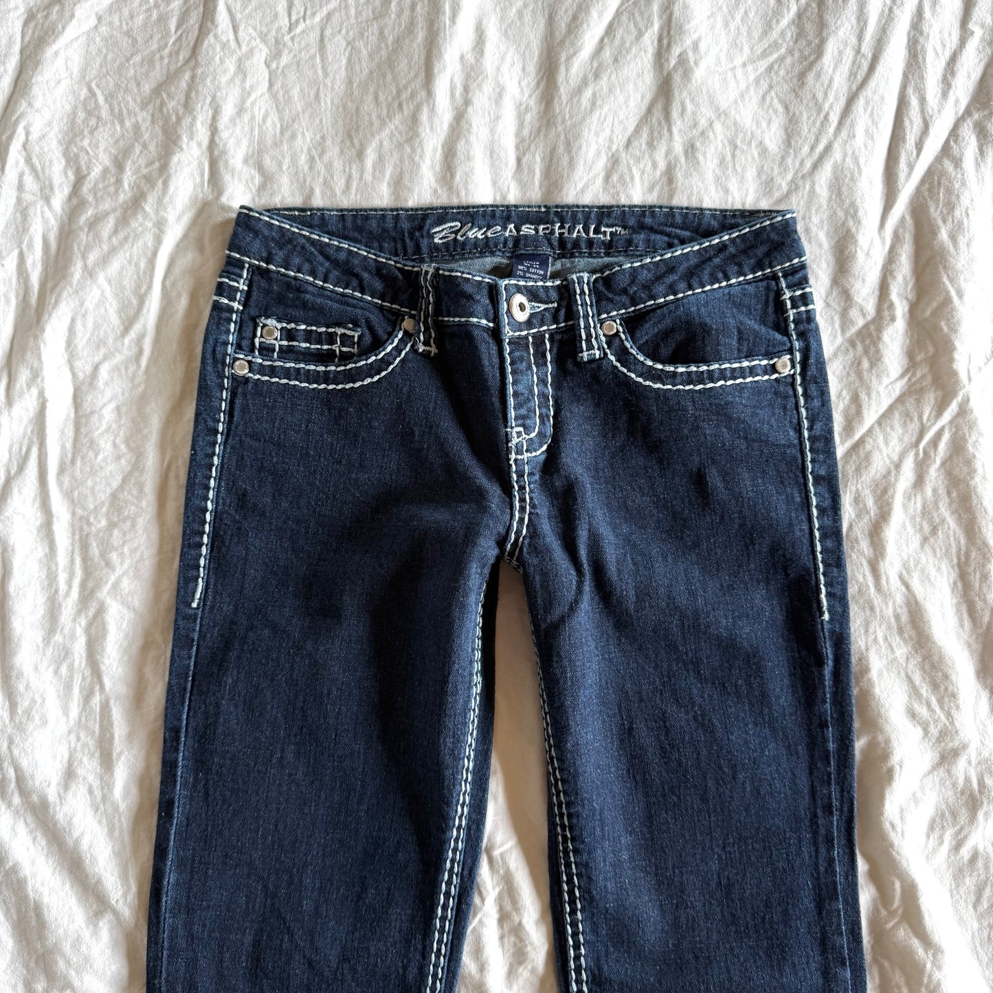 Blue Asphalt Low-Rise Dark Wash Bootcut Jeans - Size XS/S