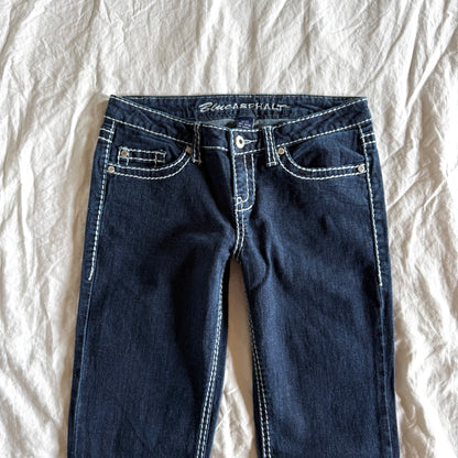 Blue Asphalt Low-Rise Dark Wash Bootcut Jeans - Size XS/S