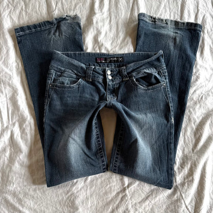Grane Low-Rise Dark Wash Bootcut Jeans - Size S/M