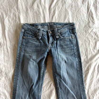 Miss Me Low-Rise Light Wash Straight Fit Jeans - Size XXS