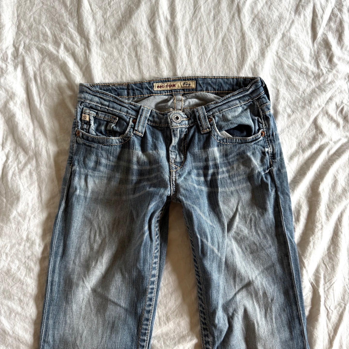 Big Star Low-Rise Light Wash Bootcut Jeans - Size XS/S