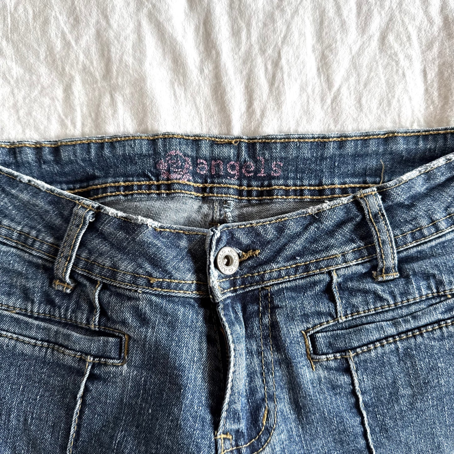 Angels Low-Rise Medium Wash Flared Jeans - Size XS/S