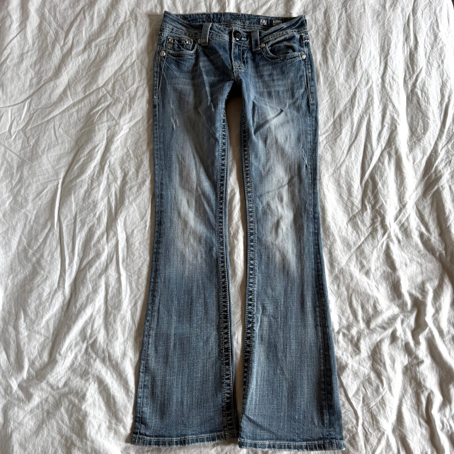 Miss Me Low-Rise Light Wash Bootcut Jeans - Size XS