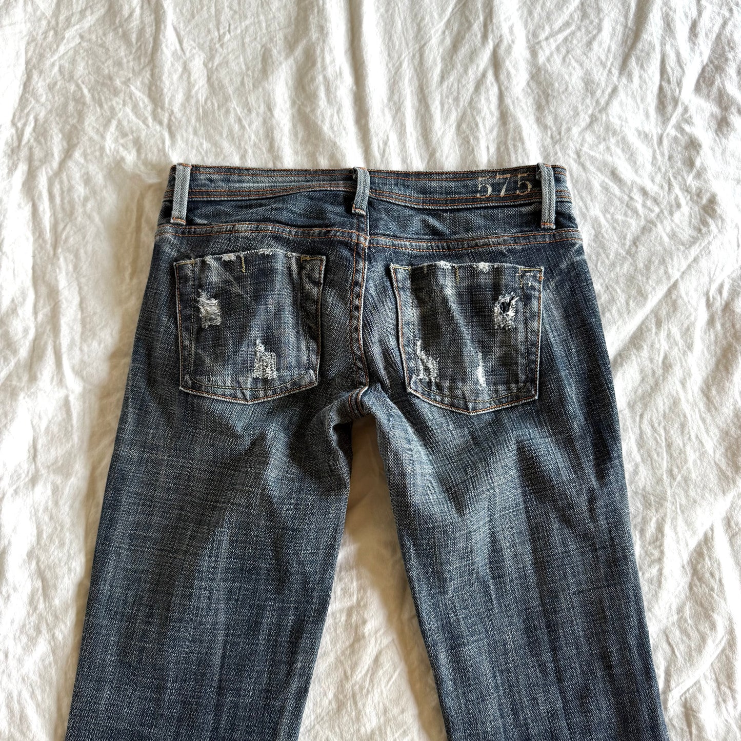 575 Low-Rise Dark Wash Bootcut Jeans - Size XXS