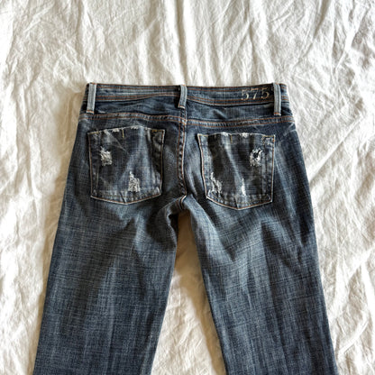 575 Low-Rise Dark Wash Bootcut Jeans - Size XXS