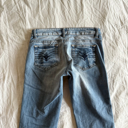 Fishbone Low-Rise Light Wash Straight Fit Jeans - Size XS/S