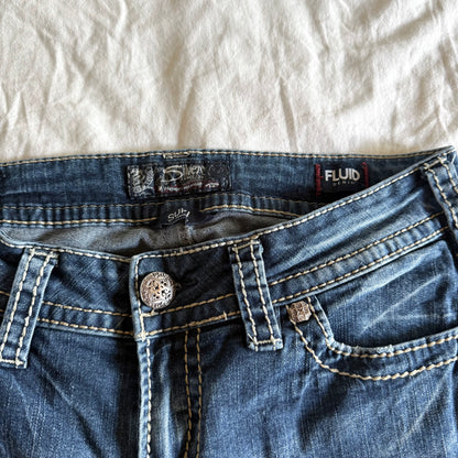 Silver Low-Rise Medium Wash Straight Fit Jeans - Size M